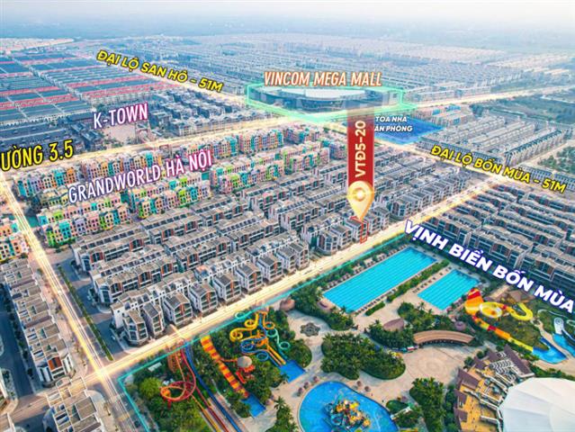 Giá bán căn Biệt thự Song lập VTĐ5-20, Phân khu Vịnh Thiên Đường, Vinhomes Ocean Park 3