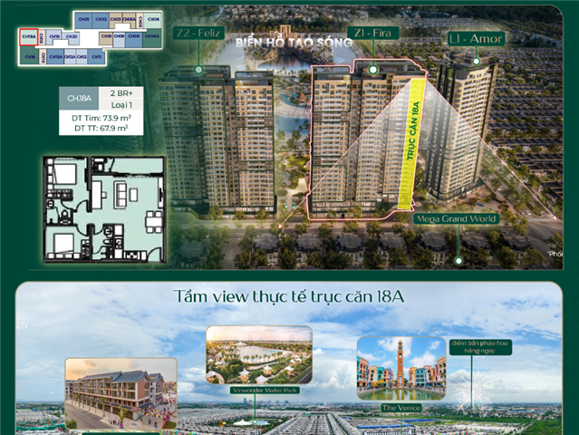 Giá bán Chung cư 2PN+ trục căn 18A, toà Fiza C4Z1, Lumière SpringBay