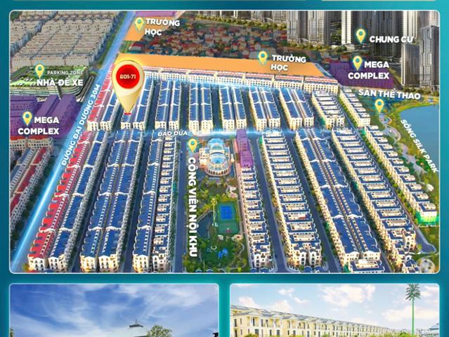 Giá bán căn Liền kề ĐD1-71, Phân khu Đảo Dừa, Vinhomes Ocean Park 2