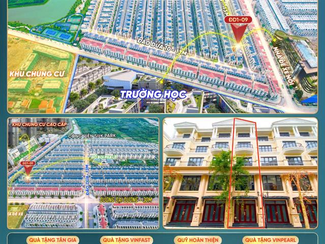 Giá bán căn Liền kề ĐD1-09, Phân khu Đảo Dừa, Vinhomes Ocean Park 2