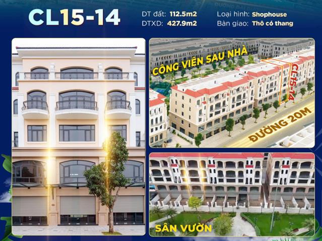 Giá bán căn Shophouse CL15-14, Phân khu Chà Là, Vinhomes Ocean Park 2