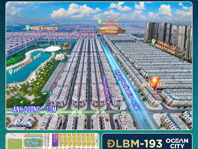 Giá bán căn Shophouse ĐLBM-193, Phân khu Thời Đại, Vinhomes Ocean Park 3