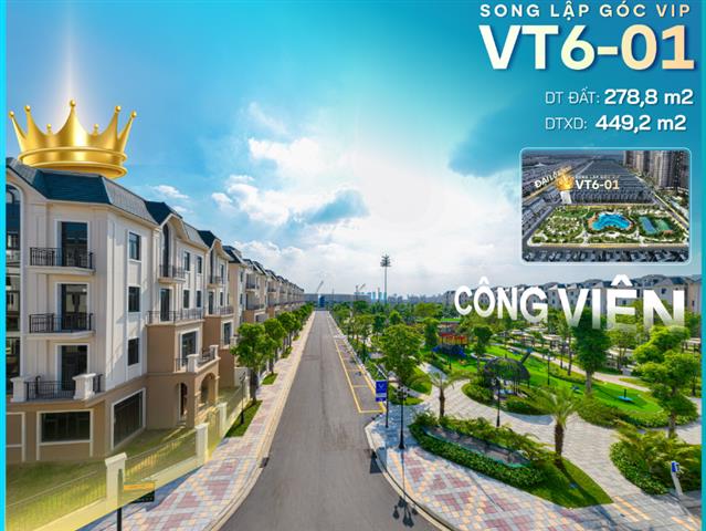 Giá bán căn Biệt thự Song lập VT6-01, Phân khu Vịnh Tây, Vinhomes Ocean Park 3